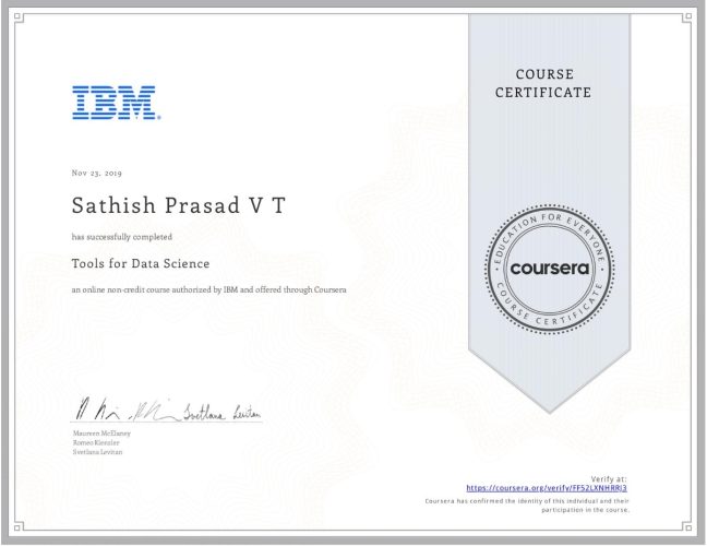 Tools for Data Science - IBM